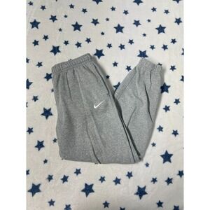 Nike Men's Gray Fleece Jogger Sweatpants Size M Tall Cuffed Logo